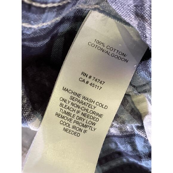 Redhead Vintage Blue Plaid Seersucker Button Front Short Sleeve Shirt Medium - Picture 9 of 9